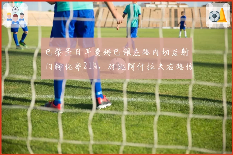 巴黎圣日耳曼姆巴佩左路内切后射门转化率21%，对比阿什拉夫右路传中仅为8%